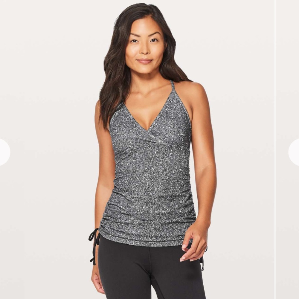 Lululemon Full Freedom Tank Size 8 Luminescent Splatter White Black